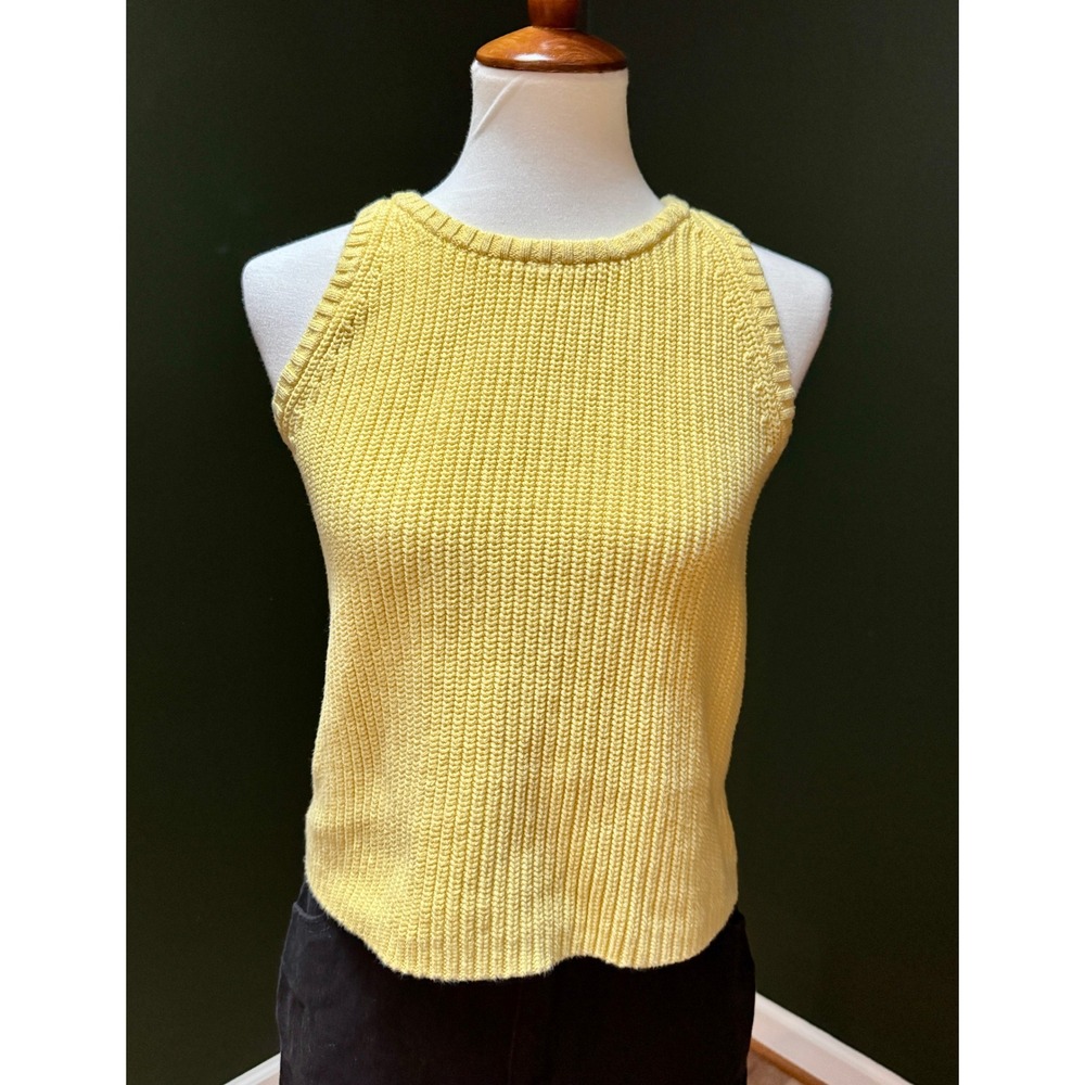 525 America Knit Tank Top Sleeveless Ribbed Yellow Casual Top‎ XS